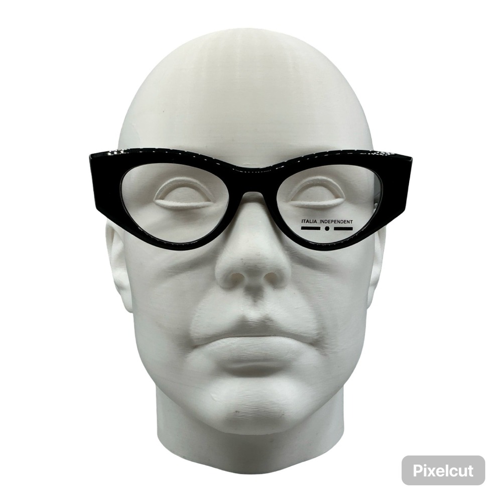 Italia Independent Bello BLK Cat Eye Eyeglasses Black Made in Italy 48-20-145‎